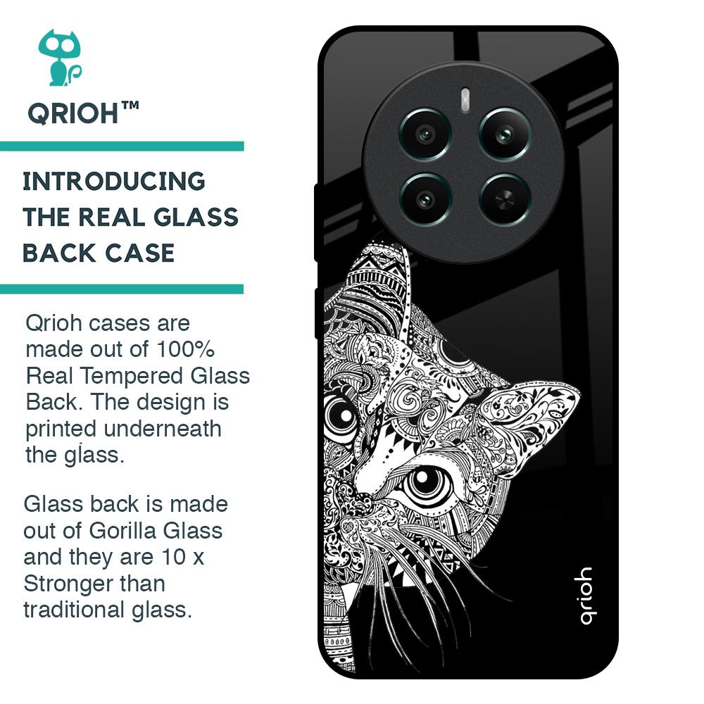 Kitten Mandala Glass Case for Realme 12 Plus 5G
