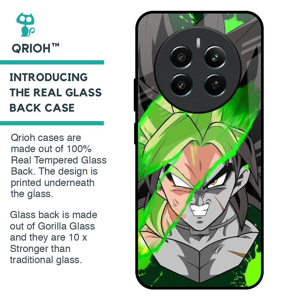 Anime Green Splash Glass Case for Realme 12 Plus 5G