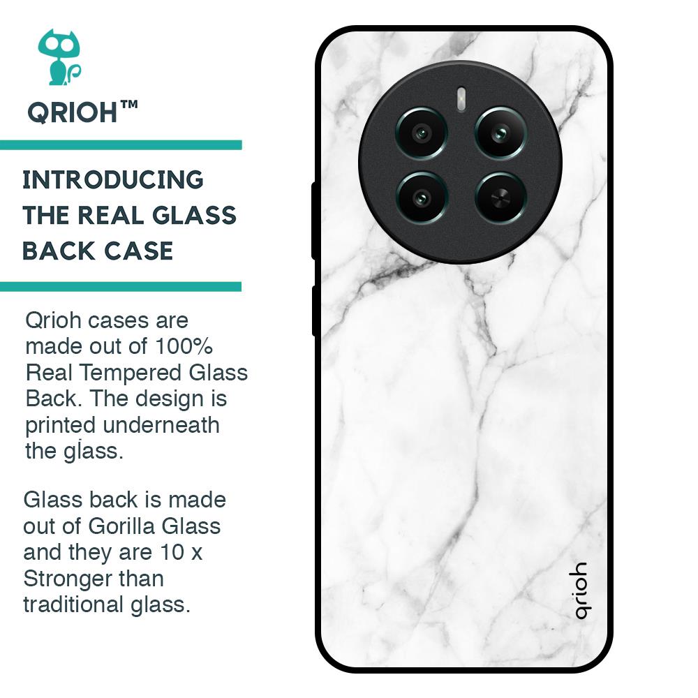 Modern White Marble Glass Case for Realme 12 Plus 5G