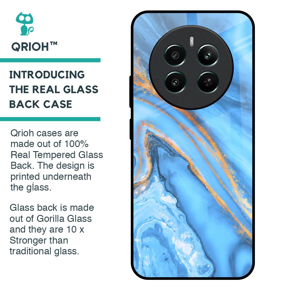 Vibrant Blue Marble Glass Case for Realme 12 Plus 5G