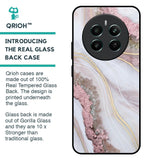 Pink & Gold Gllitter Marble Glass Case for Realme 12 Plus 5G
