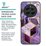 Purple Rhombus Marble Glass Case for Realme 12 Plus 5G