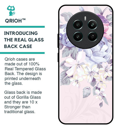 Elegant Floral Glass Case for Realme 12 Plus 5G