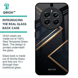 Sleek Golden & Navy Glass Case for Realme 12 Plus 5G