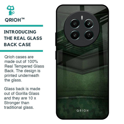 Green Leather Glass Case for Realme 12 Plus 5G
