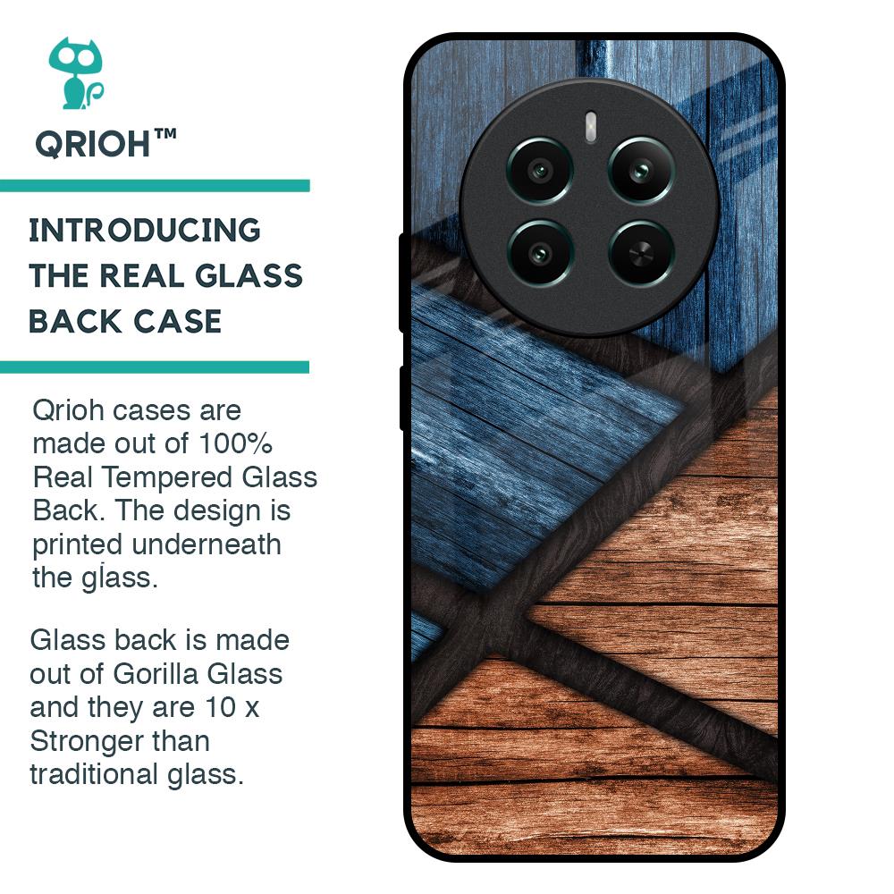 Wooden Tiles Glass Case for Realme 12 Plus 5G