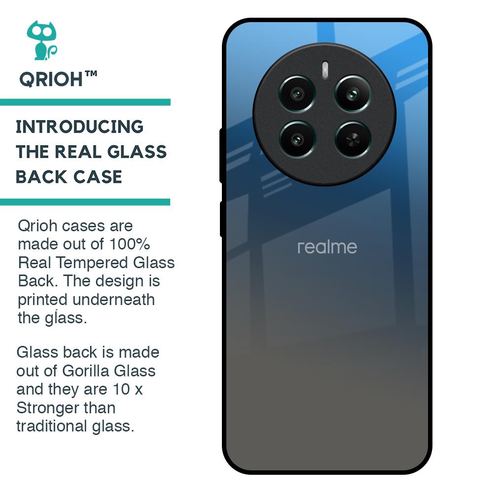 Blue Grey Ombre Glass Case for Realme 12 Plus 5G