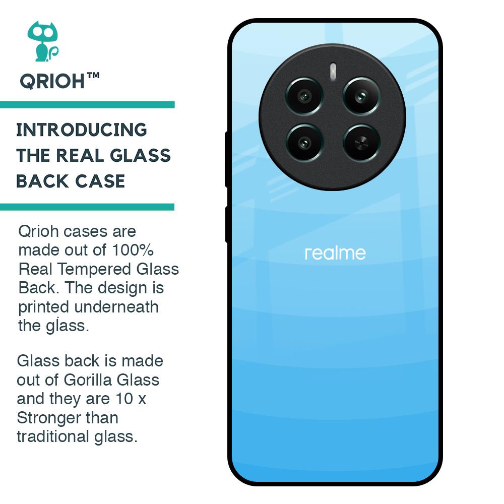 Wavy Blue Pattern Glass Case for Realme 12 Plus 5G