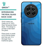 Blue Wave Abstract Glass Case for Realme 12 Plus 5G