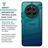 Green Triangle Pattern Glass Case for Realme 12 Plus 5G