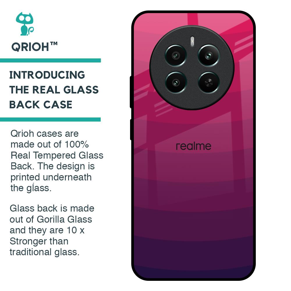 Wavy Pink Pattern Glass Case for Realme 12 Plus 5G