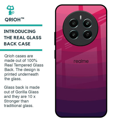 Wavy Pink Pattern Glass Case for Realme 12 Plus 5G