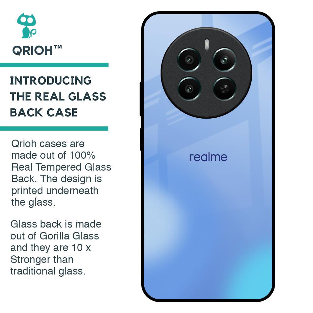 Vibrant Blue Texture Glass Case for Realme 12 Plus 5G