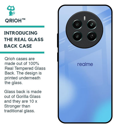Vibrant Blue Texture Glass Case for Realme 12 Plus 5G