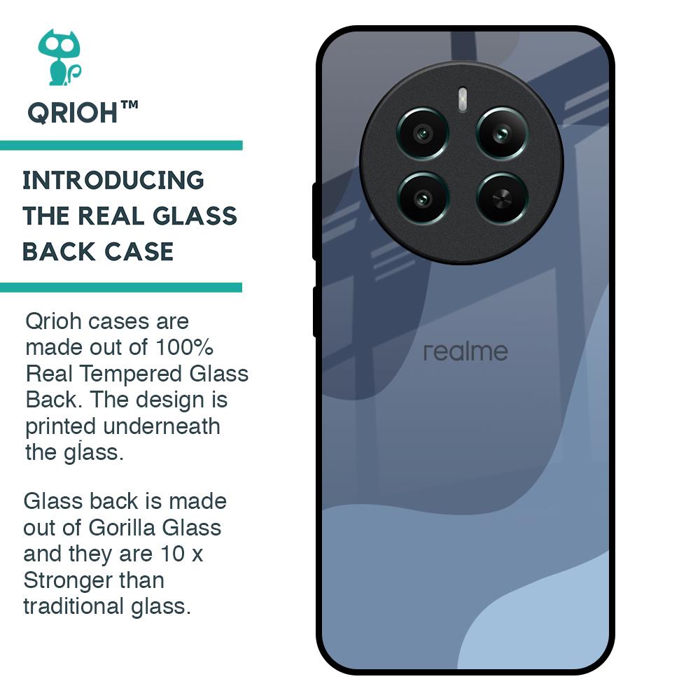 Navy Blue Ombre Glass Case for Realme 12 Plus 5G