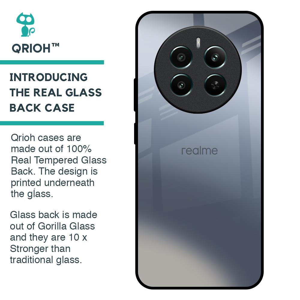 Space Grey Gradient Glass Case for Realme 12 Plus 5G