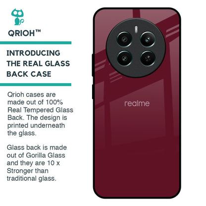 Classic Burgundy Glass Case for Realme 12 Plus 5G