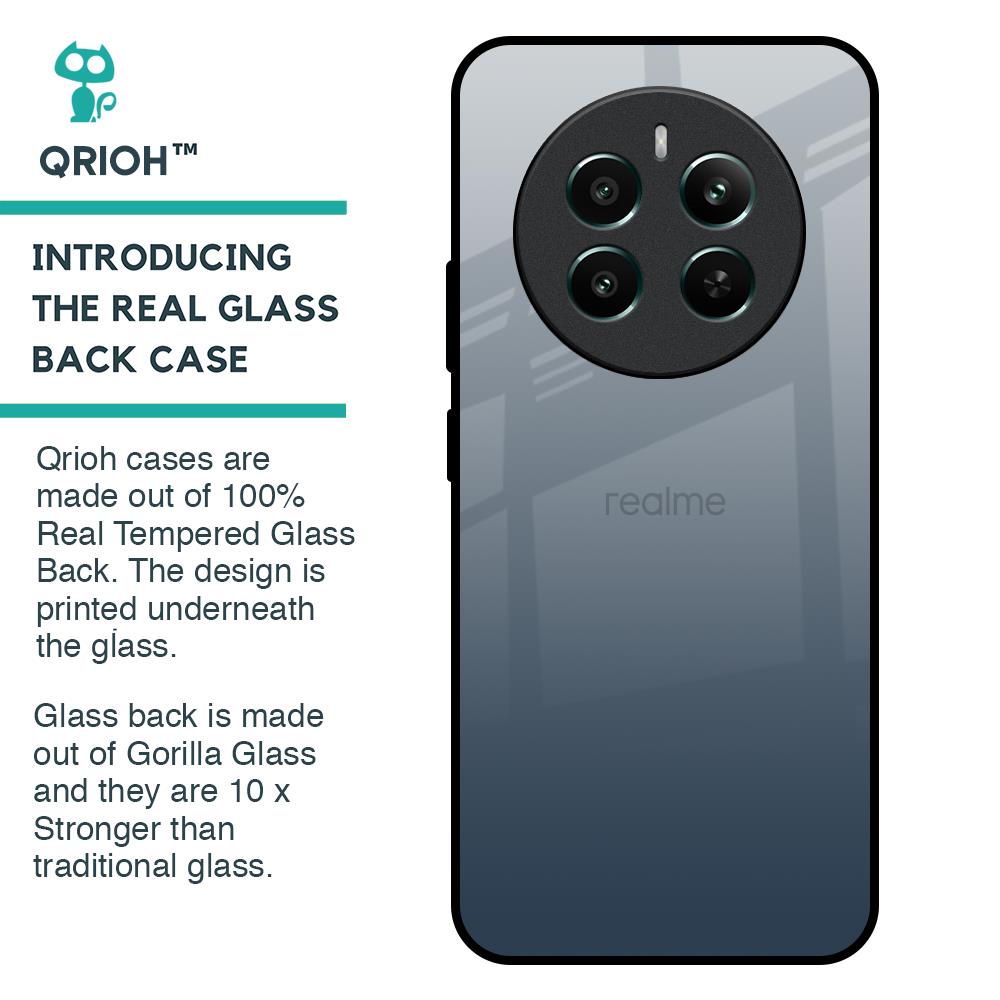 Smokey Grey Color Glass Case For Realme 12 Plus 5G