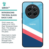 Pink & White Stripes Glass Case For Realme 12 Plus 5G