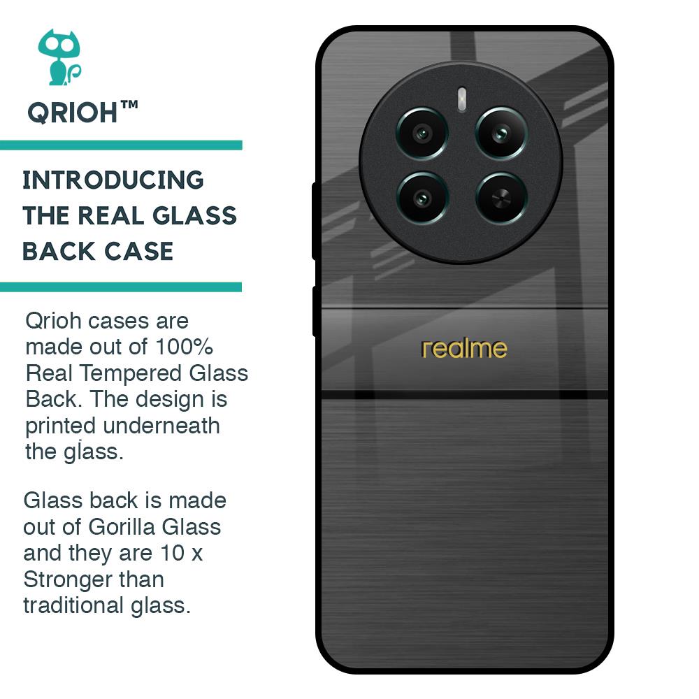 Grey Metallic Glass Case For Realme 12 Plus 5G