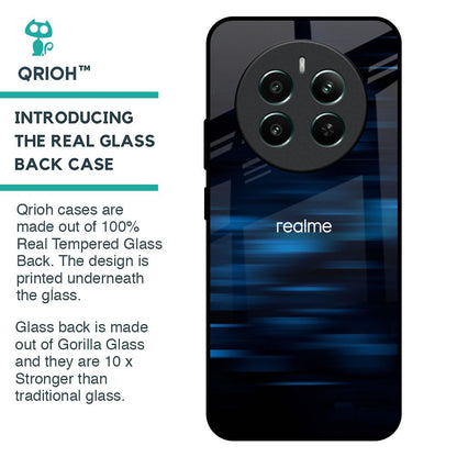 Blue Rough Abstract Glass Case for Realme 12 Plus 5G