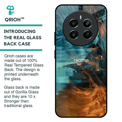 Golden Splash Glass Case for Realme 12 Plus 5G