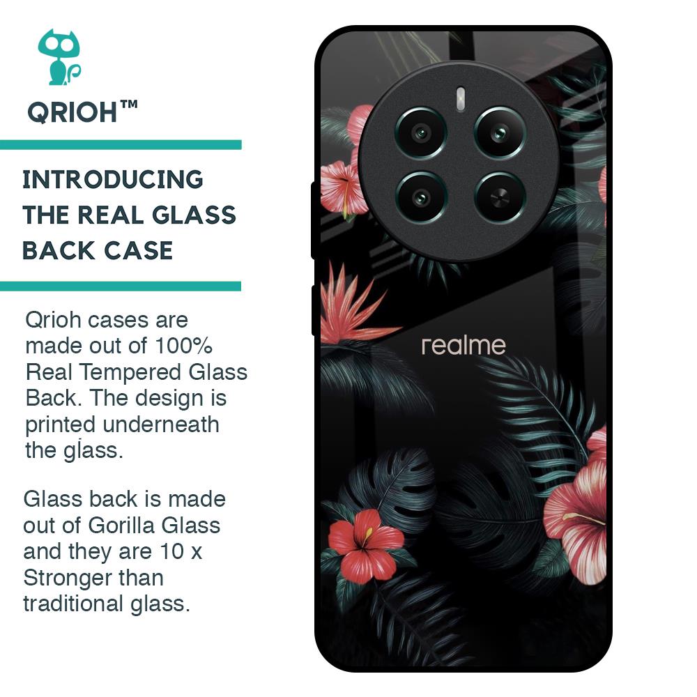 Tropical Art Flower Glass Case for Realme 12 Plus 5G