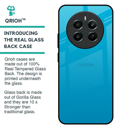 Blue Aqua Glass Case for Realme 12 Plus 5G