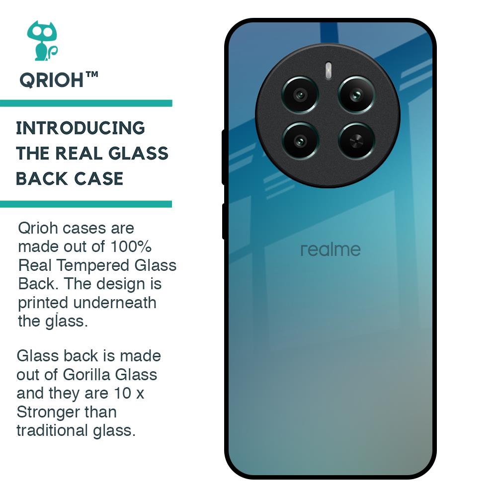 Sea Theme Gradient Glass Case for Realme 12 Plus 5G