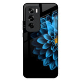Half Blue Flower Oppo Reno 12 5G Glass Back Cover Online