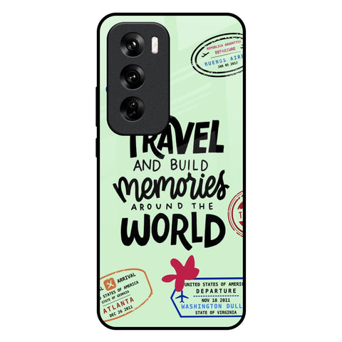 Travel Stamps Oppo Reno 12 5G Glass Back Cover Online
