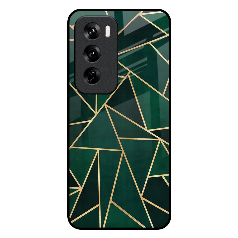 Abstract Green Oppo Reno 12 5G Glass Back Cover Online