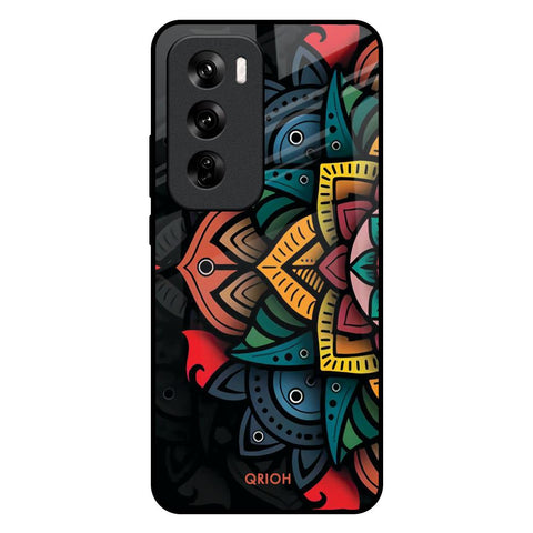 Retro Gorgeous Flower Oppo Reno 12 5G Glass Back Cover Online