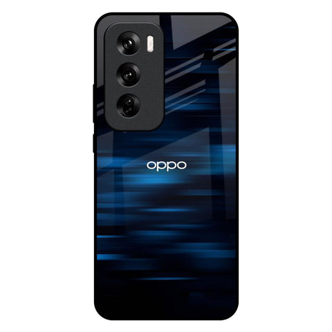 Blue Rough Abstract Oppo Reno 12 5G Glass Back Cover Online