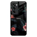 Tropical Art Flower Oppo Reno 12 5G Glass Back Cover Online
