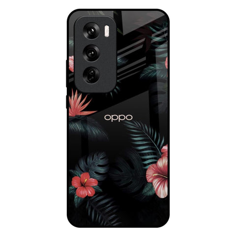 Tropical Art Flower Oppo Reno 12 5G Glass Back Cover Online
