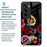 Floral Decorative Glass Case For Oppo Reno 12 5G