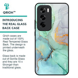 Green Marble Glass Case for Oppo Reno 12 5G