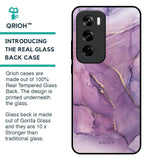 Purple Gold Marble Glass Case for Oppo Reno 12 5G