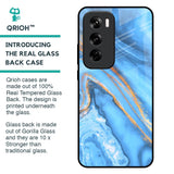 Vibrant Blue Marble Glass Case for Oppo Reno 12 5G