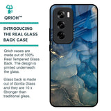 Blue Cool Marble Glass Case for Oppo Reno 12 5G