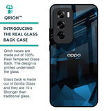 Polygonal Blue Box Glass Case For Oppo Reno 12 5G