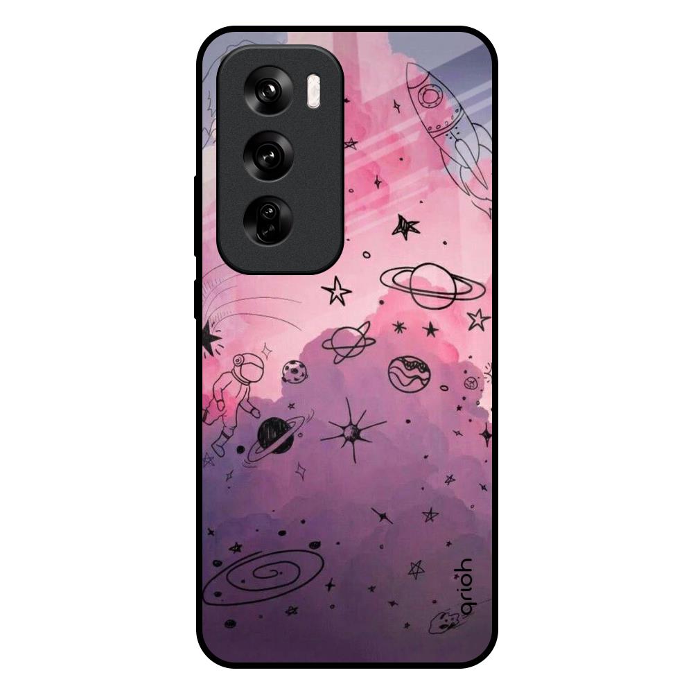 Space Doodles Oppo Reno 12 Pro 5G Glass Back Cover Online