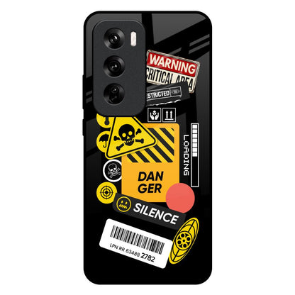 Danger Signs Oppo Reno 12 Pro 5G Glass Back Cover Online