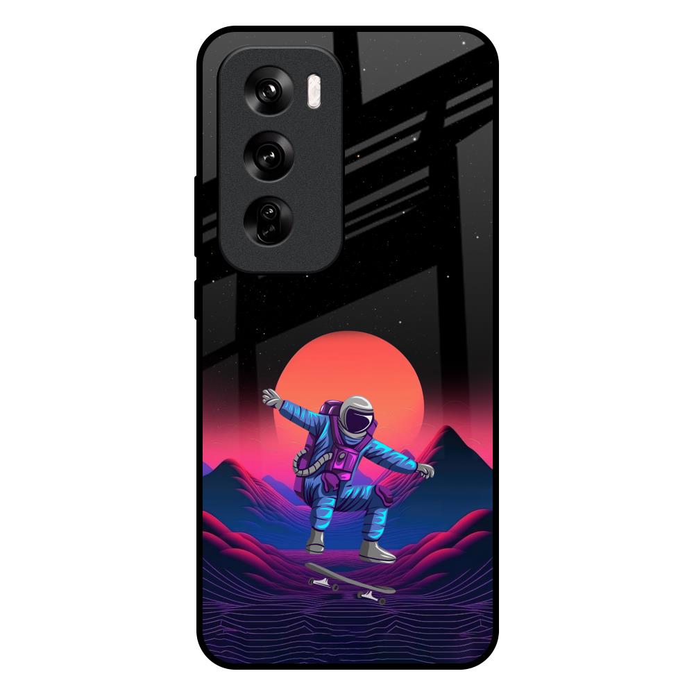 Retro Astronaut Oppo Reno 12 Pro 5G Glass Back Cover Online