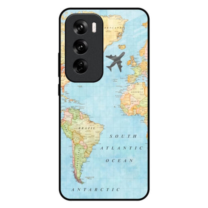 Travel Map Oppo Reno 12 Pro 5G Glass Back Cover Online