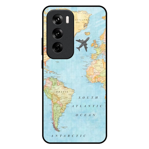 Travel Map Oppo Reno 12 Pro 5G Glass Back Cover Online