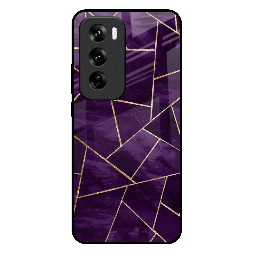 Geometric Purple Oppo Reno 12 Pro 5G Glass Back Cover Online