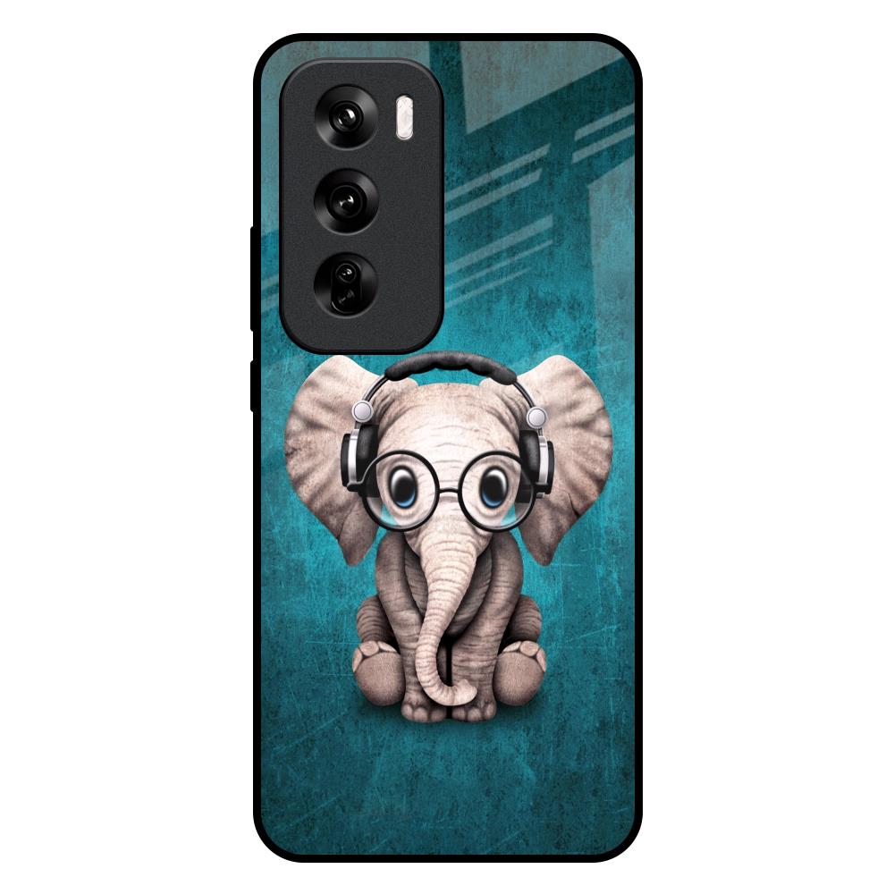 Adorable Baby Elephant Oppo Reno 12 Pro 5G Glass Back Cover Online