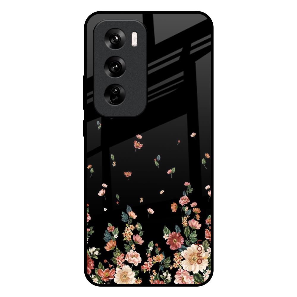Floating Floral Print Oppo Reno 12 Pro 5G Glass Back Cover Online